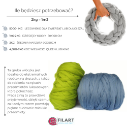 Czesanka merynos polski XXL 4,6kg- pudrowy róż