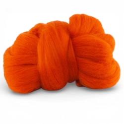 Wełna, czesanka merynos, 10g- marchewka