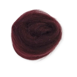 Wełna, czesanka polska, 10g- bakłażan